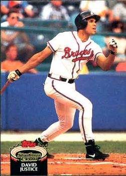 #182 David Justice - Atlanta Braves - 1992 Stadium Club Baseball