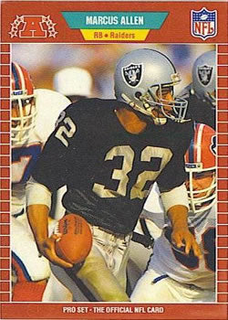 #182 Marcus Allen - Los Angeles Raiders - 1989 Pro Set Football