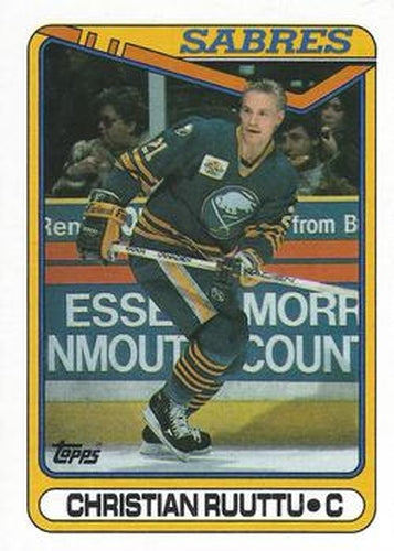 #182 Christian Ruuttu - Buffalo Sabres - 1990-91 Topps Hockey