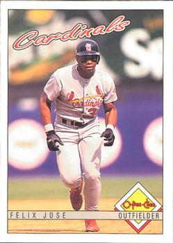 #182 Felix Jose - St. Louis Cardinals - 1993 O-Pee-Chee Baseball