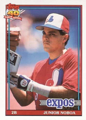 #182 Junior Noboa - Montreal Expos - 1991 Topps Baseball