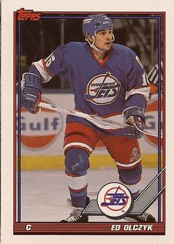 #182 Ed Olczyk - Winnipeg Jets - 1991-92 Topps Hockey