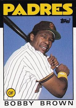 #182 Bobby Brown - San Diego Padres - 1986 Topps Baseball