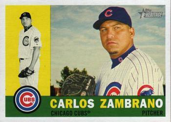 #182 Carlos Zambrano - Chicago Cubs - 2009 Topps Heritage Baseball
