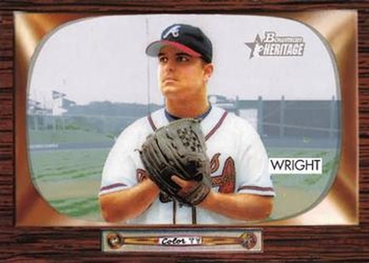 #182 Jaret Wright - Atlanta Braves - 2004 Bowman Heritage Baseball