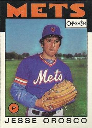 #182 Jesse Orosco - New York Mets - 1986 O-Pee-Chee Baseball