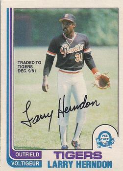 #182 Larry Herndon - Detroit Tigers - 1982 O-Pee-Chee Baseball