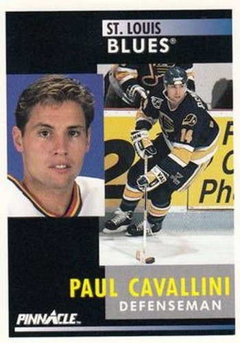 #182 Paul Cavallini - St. Louis Blues - 1991-92 Pinnacle Hockey