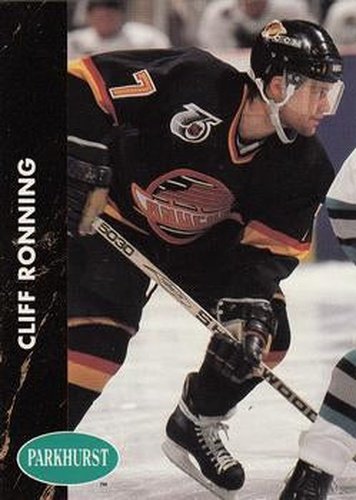 #182 Cliff Ronning - Vancouver Canucks - 1991-92 Parkhurst Hockey