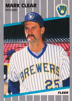 #182 Mark Clear - Milwaukee Brewers - 1989 Fleer Baseball