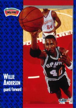 #182 Willie Anderson - San Antonio Spurs - 1991-92 Fleer Basketball