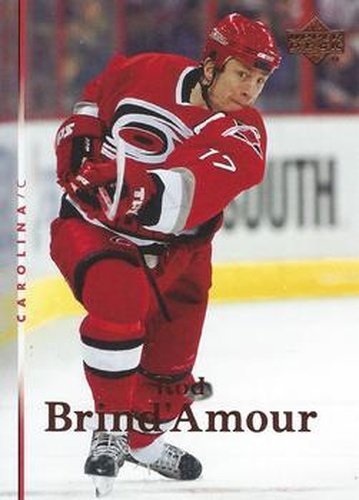 #182 Rod Brind'Amour - Carolina Hurricanes - 2007-08 Upper Deck Hockey