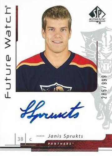 #182 Janis Sprukts - Florida Panthers - 2006-07 SP Authentic Hockey