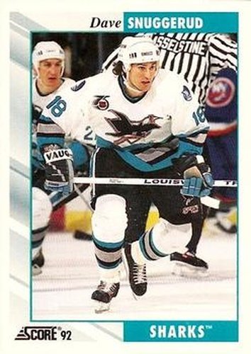 #182 Dave Snuggerud - San Jose Sharks - 1992-93 Score USA Hockey