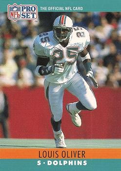#182 Louis Oliver - Miami Dolphins - 1990 Pro Set Football