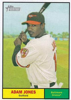 #182b Adam Jones - Baltimore Orioles - 2010 Topps Heritage Baseball