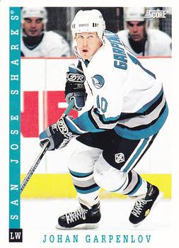 #183 Johan Garpenlov - San Jose Sharks - 1993-94 Score Canadian Hockey