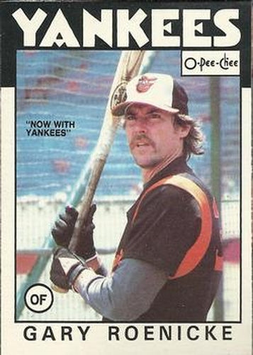 #183 Gary Roenicke - New York Yankees - 1986 O-Pee-Chee Baseball