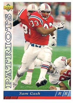 #183 Sam Gash - New England Patriots - 1993 Upper Deck Football