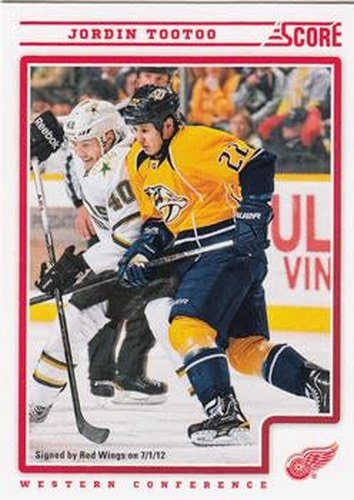 #183 Jordin Tootoo - Detroit Red Wings - 2012-13 Score Hockey
