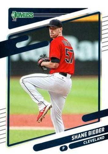 #183 Shane Bieber - Cleveland Indians - 2021 Donruss Baseball