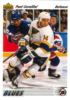 #184 Paul Cavallini - St. Louis Blues - 1991-92 Upper Deck Hockey
