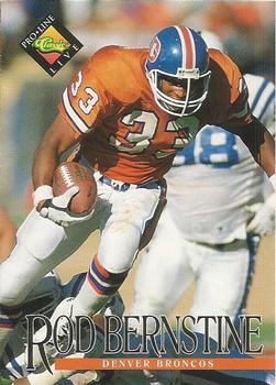 #184 Rod Bernstine - Denver Broncos - 1994 Pro Line Live Football