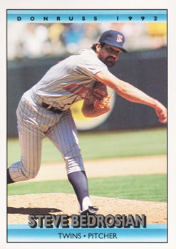 #184 Steve Bedrosian - Minnesota Twins - 1992 Donruss Baseball