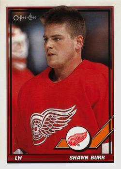 #184 Shawn Burr - Detroit Red Wings - 1991-92 O-Pee-Chee Hockey