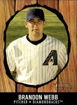#184 Brandon Webb - Arizona Diamondbacks - 2003 Bowman Heritage Baseball