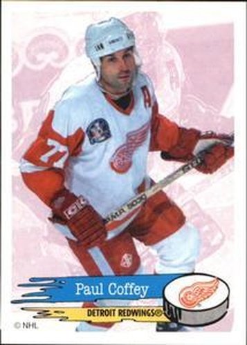 #184 Paul Coffey - Detroit Red Wings - 1995-96 Panini Hockey Stickers