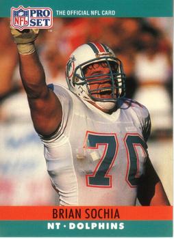 #184 Brian Sochia - Miami Dolphins - 1990 Pro Set Football