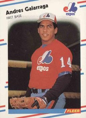 #184 Andres Galarraga - Montreal Expos - 1988 Fleer Baseball
