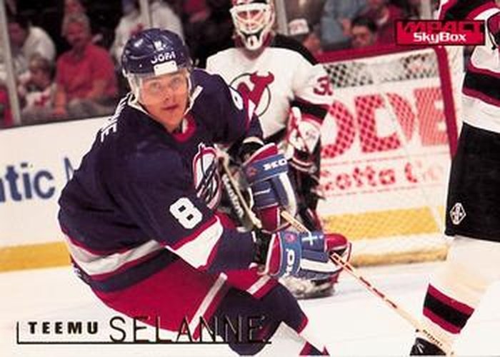 #184 Teemu Selanne - Winnipeg Jets - 1995-96 SkyBox Impact Hockey