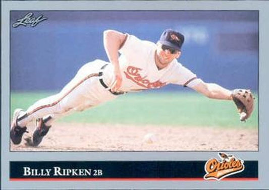 #184 Billy Ripken - Baltimore Orioles - 1992 Leaf Baseball