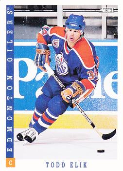 #185 Todd Elik - Edmonton Oilers - 1993-94 Score Canadian Hockey