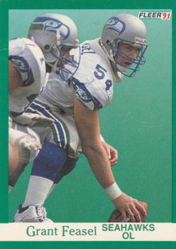 #185 Grant Feasel - Seattle Seahawks - 1991 Fleer Football