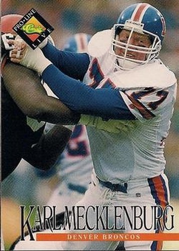 #185 Karl Mecklenburg - Denver Broncos - 1994 Pro Line Live Football