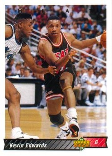 #185 Kevin Edwards - Miami Heat - 1992-93 Upper Deck Basketball