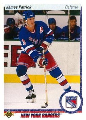 #185 James Patrick - New York Rangers - 1990-91 Upper Deck Hockey
