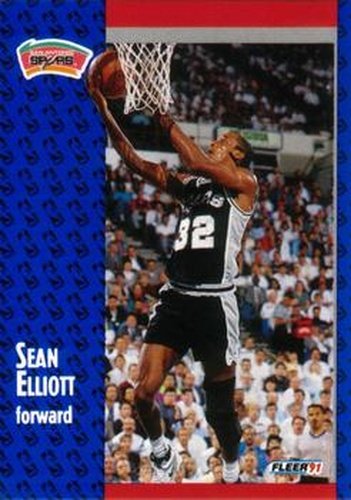 #185 Sean Elliott - San Antonio Spurs - 1991-92 Fleer Basketball