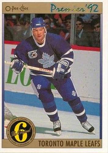 #185 Brian Bradley - Toronto Maple Leafs - 1991-92 O-Pee-Chee Premier Hockey