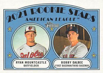 #185 American League 2021 Rookie Stars Ryan Mountcastle / Bobby Dalbec - Baltimore Orioles / Boston Red Sox - 2021 Topps Heritage Baseball