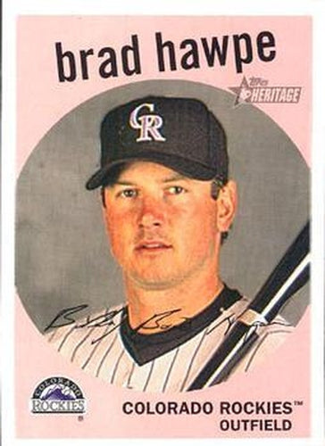 #185 Brad Hawpe - Colorado Rockies - 2008 Topps Heritage Baseball