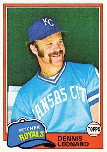 #185 Dennis Leonard - Kansas City Royals - 1981 Topps Baseball
