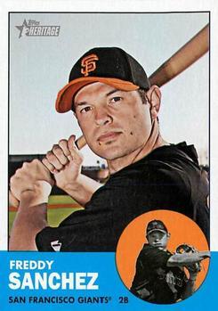 #185 Freddy Sanchez - San Francisco Giants - 2012 Topps Heritage Baseball