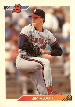 #185 Jim Abbott - California Angels - 1992 Bowman Baseball