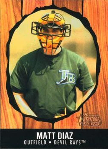 #185 Matt Diaz - Tampa Bay Devil Rays - 2003 Bowman Heritage Baseball