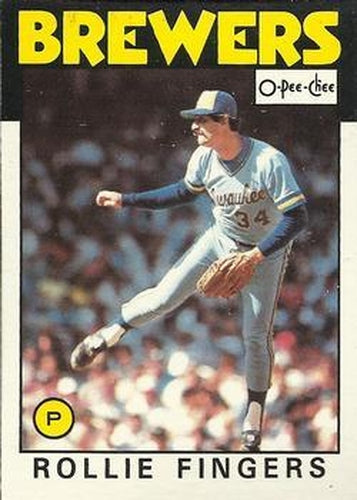 #185 Rollie Fingers - Milwaukee Brewers - 1986 O-Pee-Chee Baseball