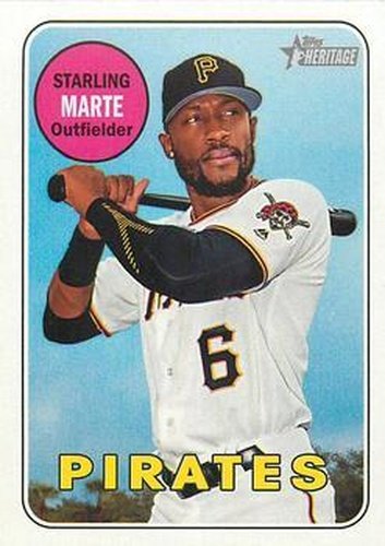 #185 Starling Marte - Pittsburgh Pirates - 2018 Topps Heritage Baseball